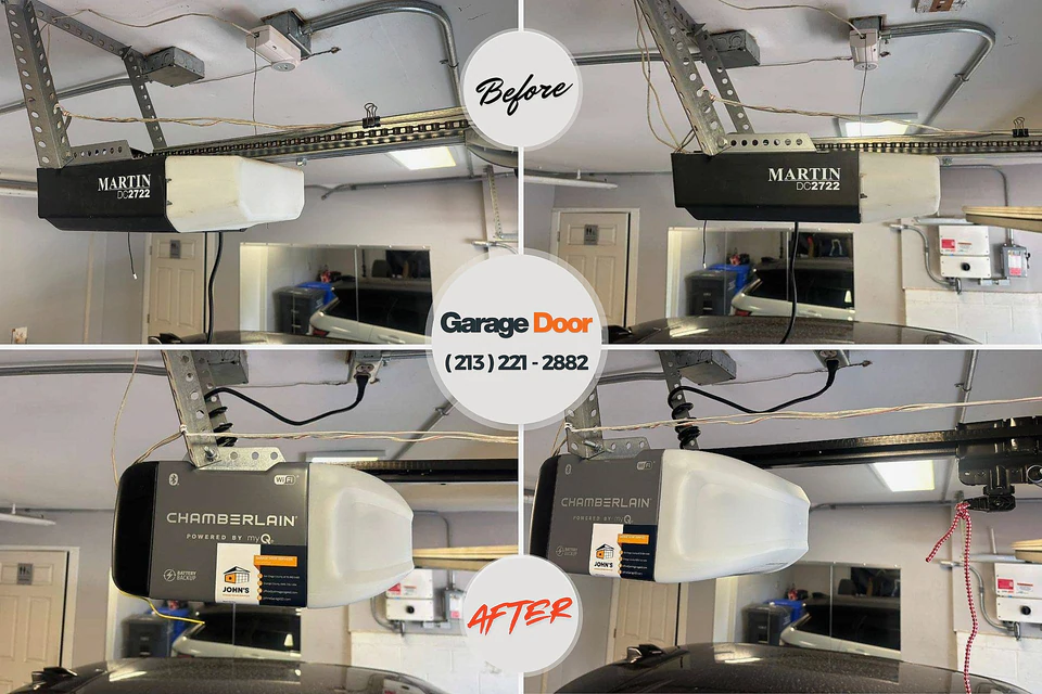 Before and after: garage door repair Glens Falls, NY